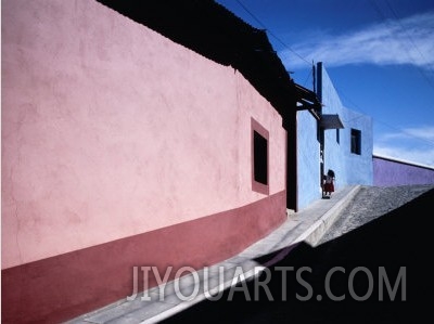 Colourful Buildings in Street, Real Del Monte, Mexico