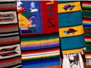 Traditional Blankets for Sale at Arts and Craft Store, Todos Santos, Mexico