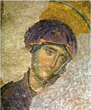 Saint Mary, from the Deesis in the North Gallery, Byzantine Mosaic, 12th Century