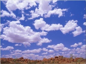 Natural Rock Formations with Clouds Above, Devil