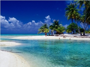 People Swimming in Lagoon, French Polynesia