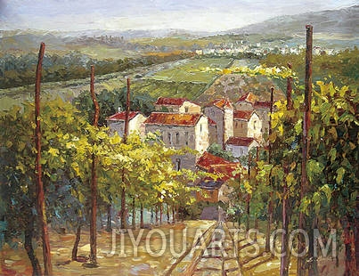 Landscape Oil Painting,Villages oil paintings0001