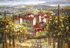 Landscape Oil Painting,Villages oil paintings0010
