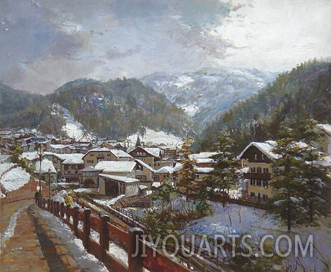 Landscape Oil Painting,Villages oil paintings0011