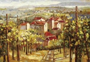 Landscape Oil Painting,Villages oil paintings0012