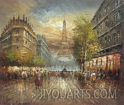 Street Oil Paintings 0008,Paris street