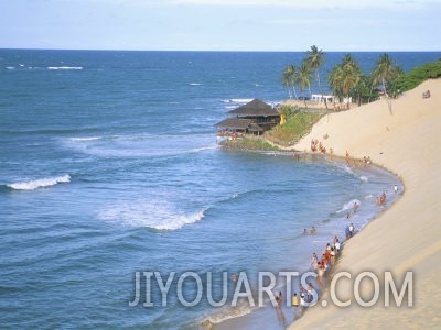 Beach, Sand Dunes and Bar 21, Genipabu, Natal, Rio Grande Do Norte State, Brazil, South America