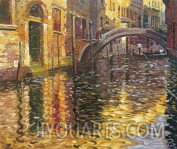 Venice Oil Painting 0003, southern water towns, most beautiful waterways,Bridges over Canal