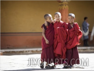 Buddhist Monks, Paro Dzong, Paro, Bhutan