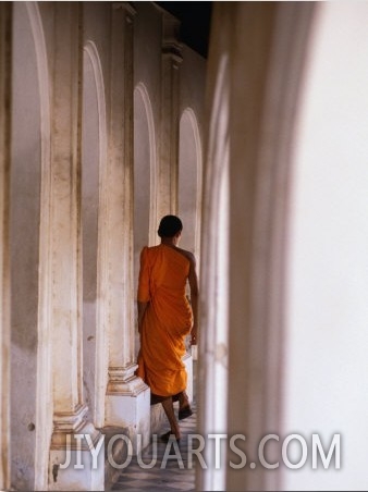 Monk Walking Away, Bangkok, Thailand