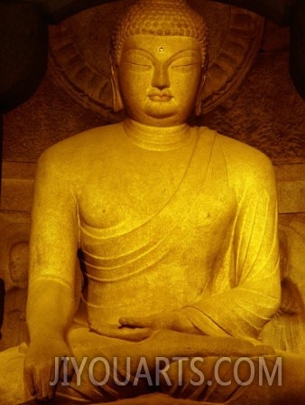 Statue of Sakyamuni Buddha in Seokguram (Sokkuram) Grotto, Bulguksa, South Korea