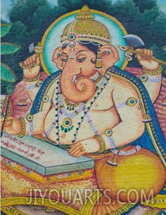 Ganesh Mural in the City Palace, Rajasthan, India