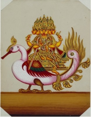 Five Headed Brahma on a Goose, India