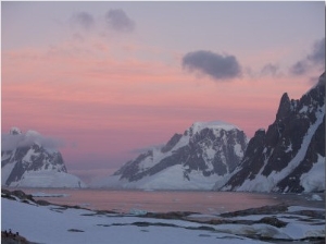 Sunset Light on Lemaire Channel, Antarctic Peninsula