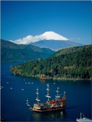 Mount Fuji and Lake Ashi, Hakone, Honshu, Japan