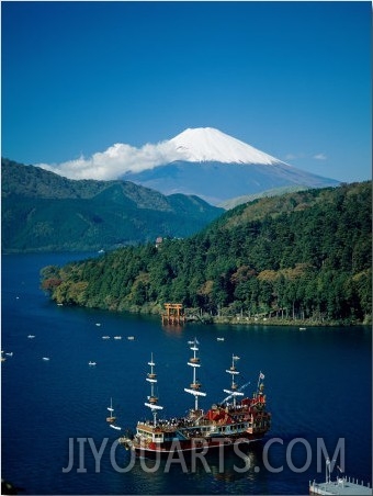 Mount Fuji and Lake Ashi, Hakone, Honshu, Japan