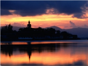 Sunset Over Big Buddha, Thailand