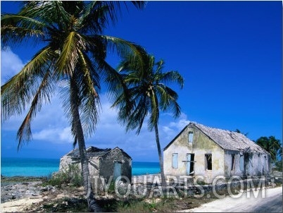 Buildings from an Old Settlement on the Shore, Cat Island, Bahamas