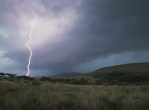 Landscape with Lightning Near Gladysvale, South Africa