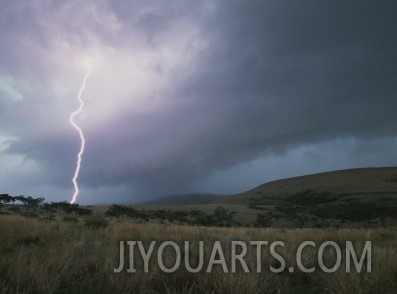 Landscape with Lightning Near Gladysvale, South Africa