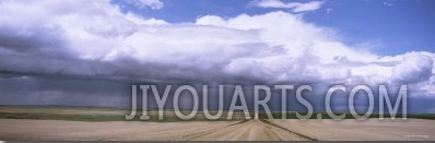 Storm Clouds over a Country Road, Alberta, Canada