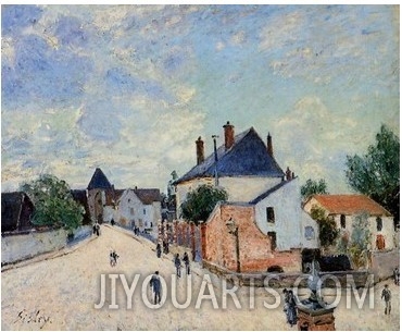 Street in Moret(Porte de Bourgogne from across the Bridge)