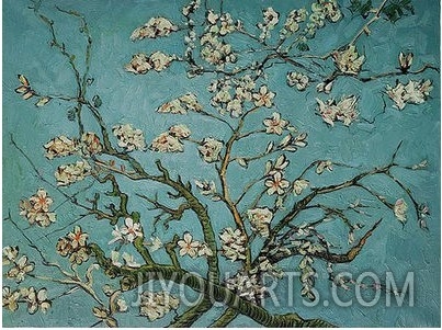 Branches of an Almond Tree in Blossom