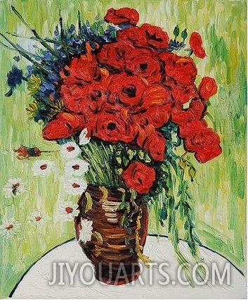 Vase with Daisies and Poppies