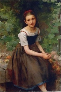 Young Girl with Flowers