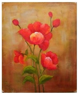 Modern Abstract Red Flowers
