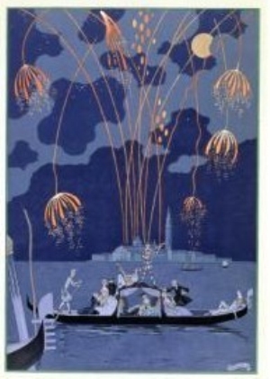 Fireworks in Venice, illustration for 