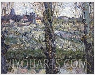Orchard In Blossom With View Of Arles