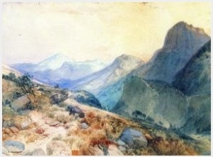 A Deer in a Mountain Landscape