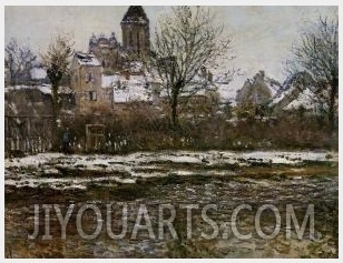 The Church At Vetheuil Snow