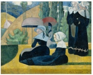 Breton Women with Umbrellas