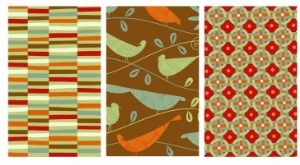 Retro Birds Triptych