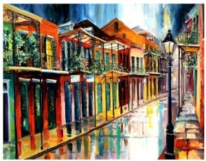 French Quarter Rain street scene