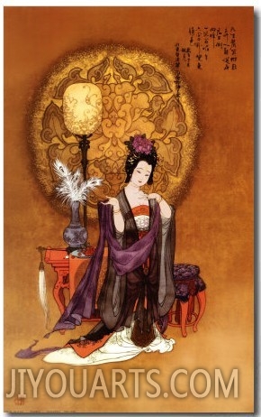 Lady with Lamp,Ancient  lady