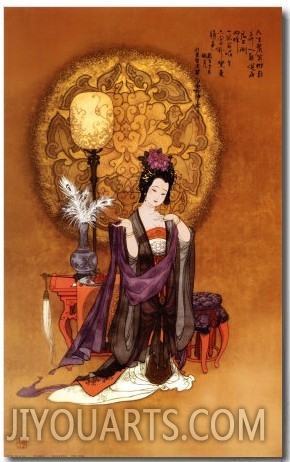 Lady with Lamp,Ancient  lady