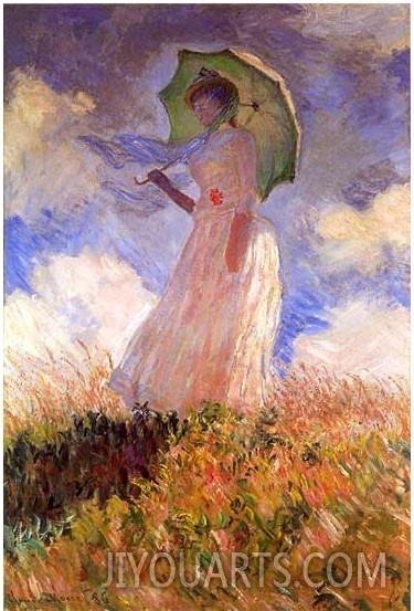 Woman with Parasol Turned to the Left