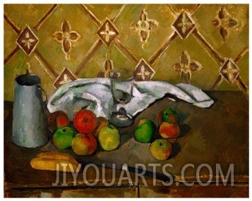 Fruits, Napkin and Milk Jar