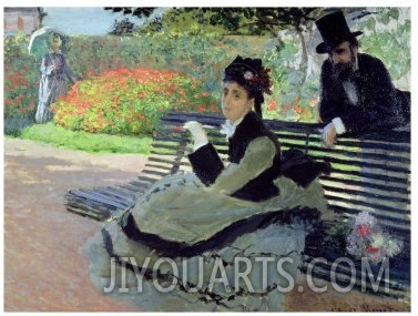 Madame Monet on a Garden Bench