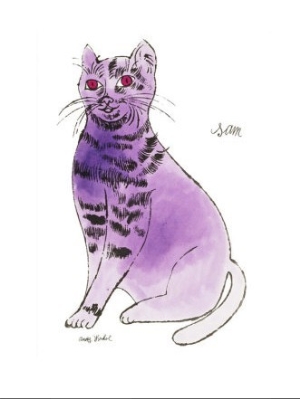 25 Cats Named Sam and One Blue Pussy by Andy Warhol, c.1954 (Purple Sam)