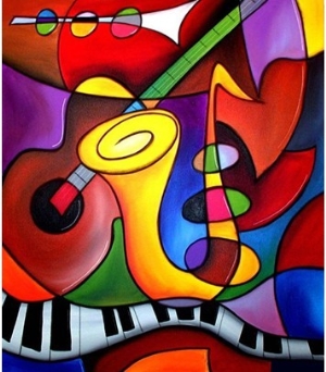 Concert oil painting of abstract