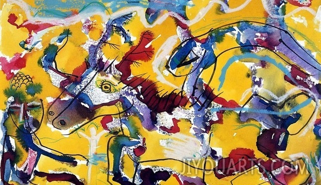 Mercedes Benz horse oil painting of abstract arts