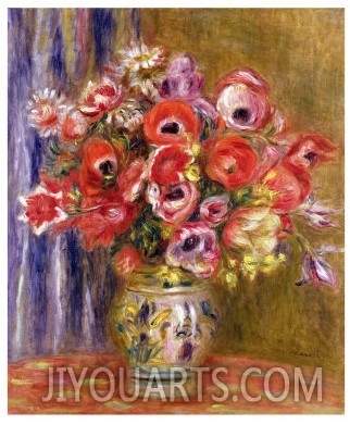 Vase of Tulips and Anemones, circa 1895