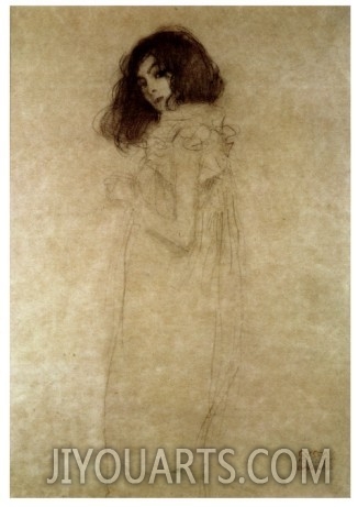 Handmade oil painting,portrait oil painting,Portrait of a Young Woman, 1896 97,Gustav Klimt painting