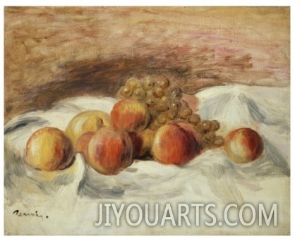 100% handmade oil painting,still life painting,Still Life with Peaches by Pierre Auguste Renoir
