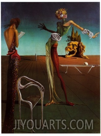 100% handmade oil painting,abstract figures  painting of  Woman with a Head of Roses by Salvador Dali