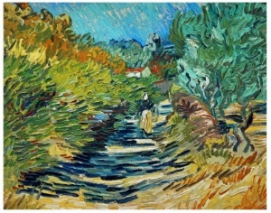 Garden oil painting by Vincent Van Gogh,The Road to Saint Remy, c1890,painting for sale.